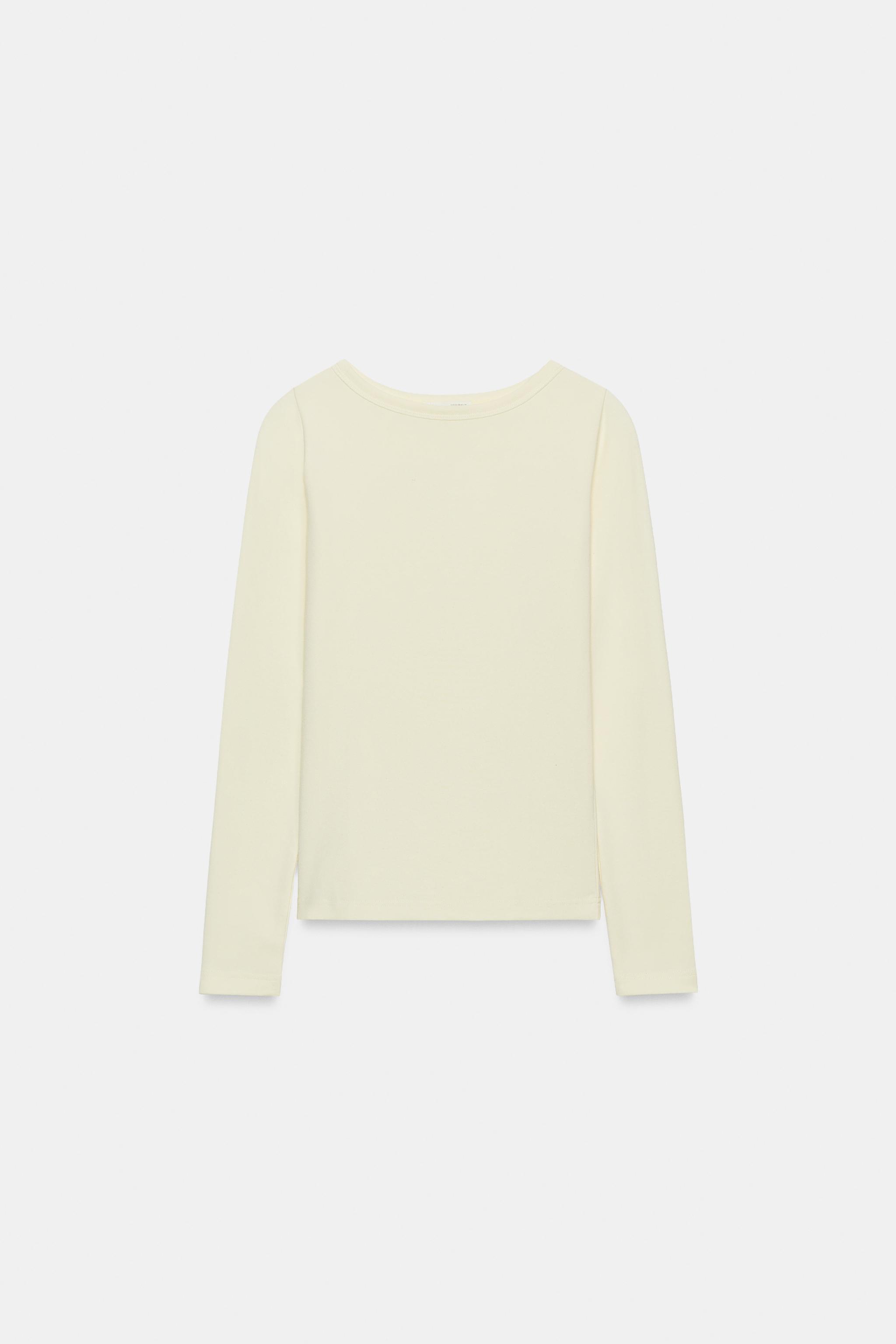 Zara GENİŞ YAKA T-SHIRT görsel 4