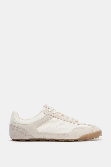 SOFT RUNNING TRAINERS - Ecru White by Zara