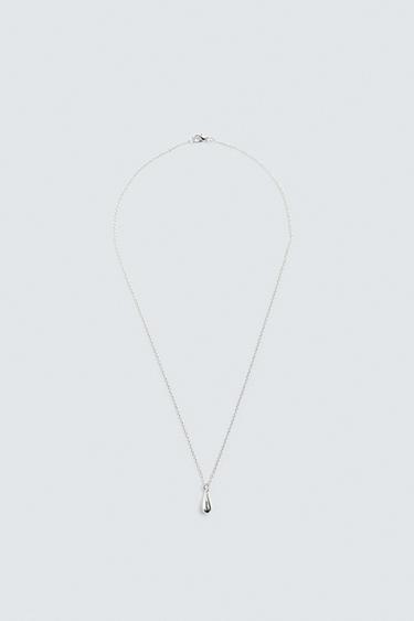 STONE PENDANT NECKLACE - Silver by Zara - Image 0