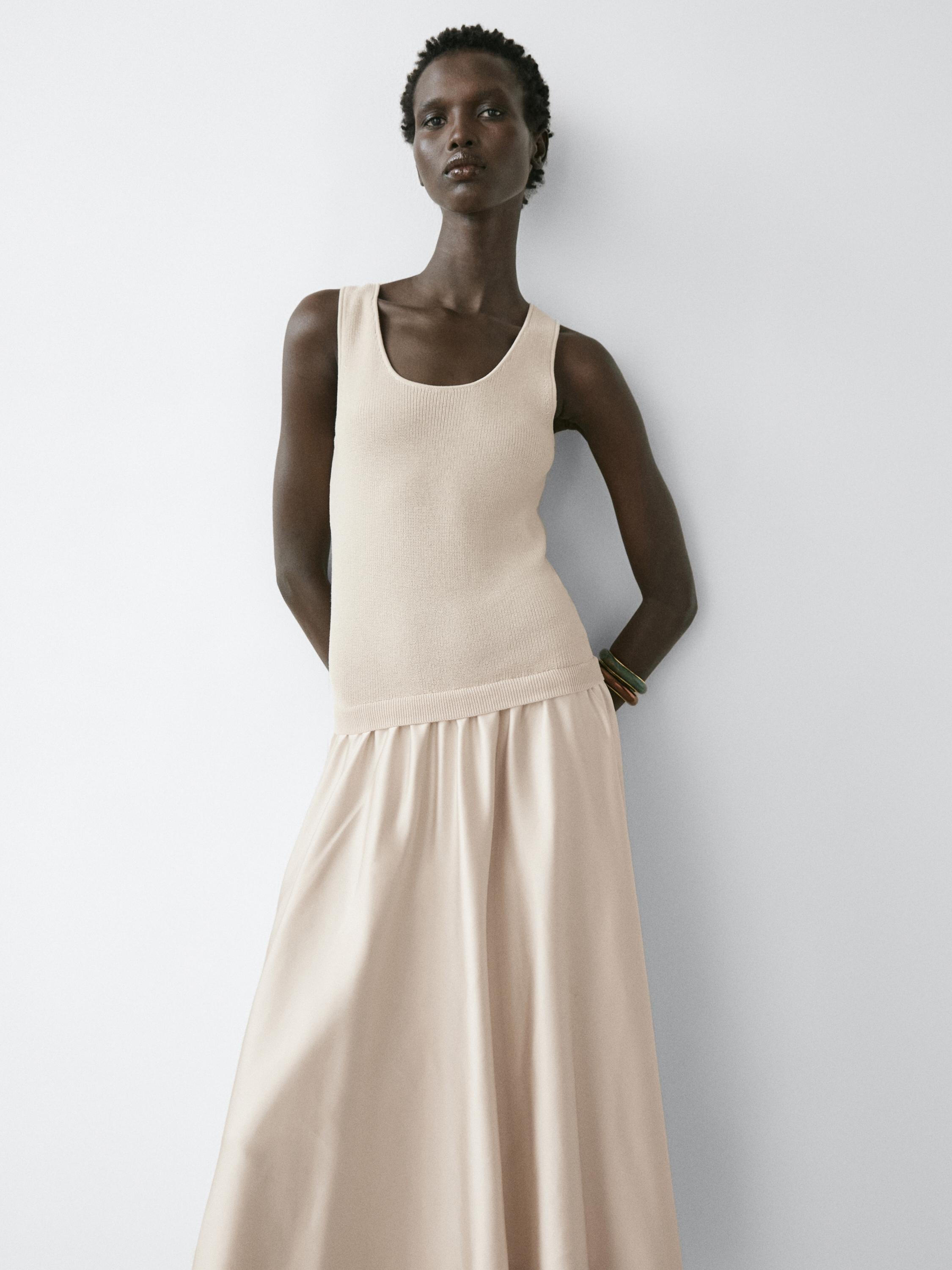 Contrast strappy dress