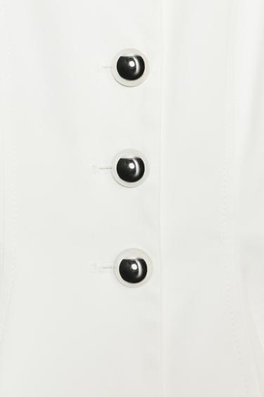 VESTE PEPLUM BOUTONS MÉTALLIQUES - Écru de Zara - Image 7