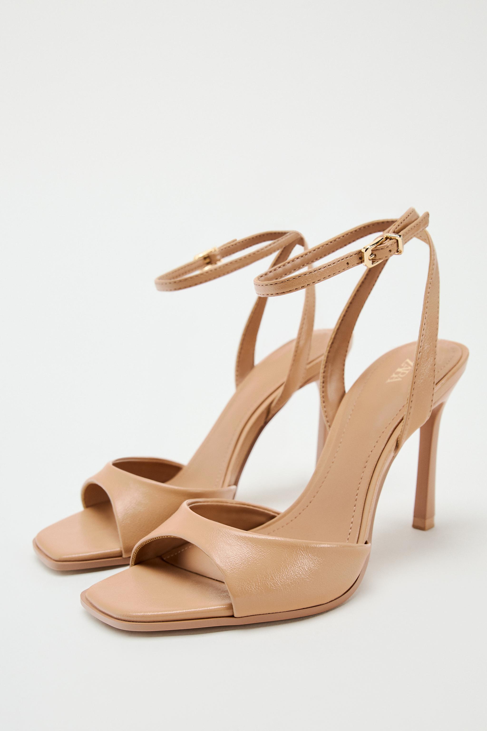 アンクルストラップハイヒールサンダル - ベージュ | ZARA Japan