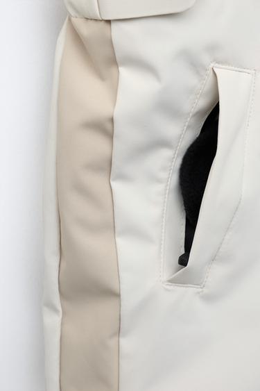 SALOPETTE LONGUE RÉSISTANTE À L'EAU ET AU VENT COLOR BLOCK - Écru de Zara - Image 4