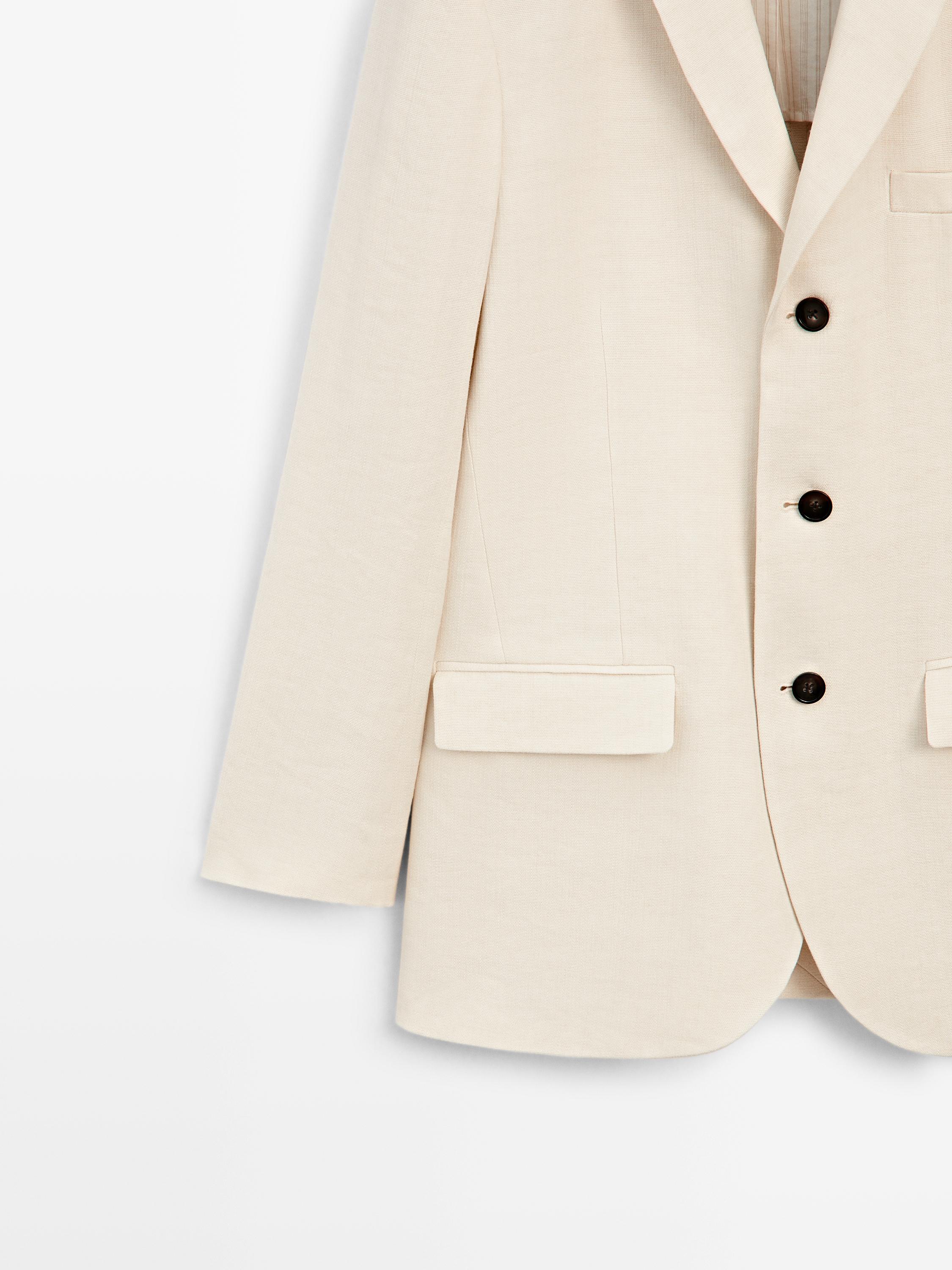 Linen blend suit blazer