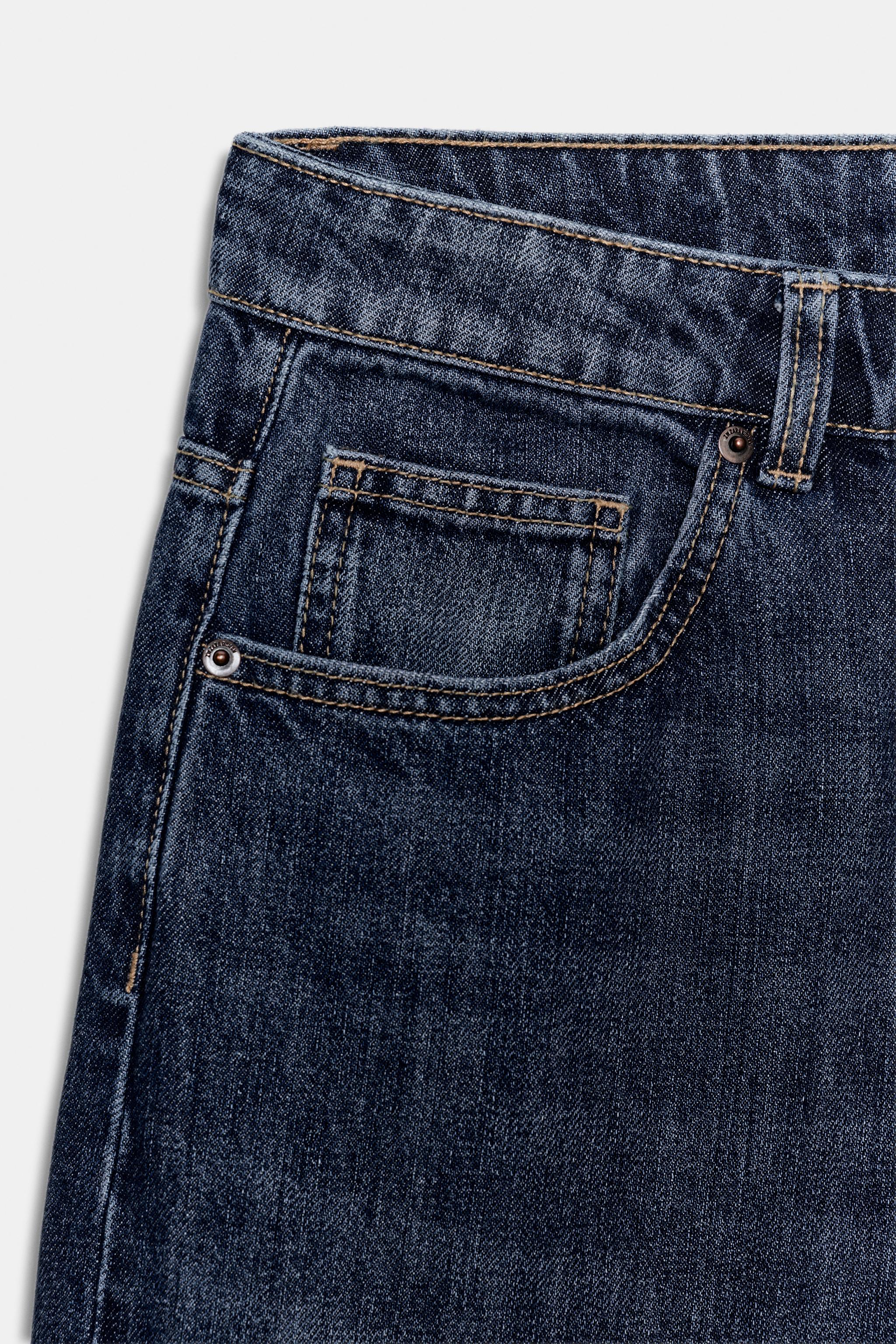 JEANS ZW COLLECTION WIDE LEG CINTURA ALTA - Índigo | ZARA Brasil