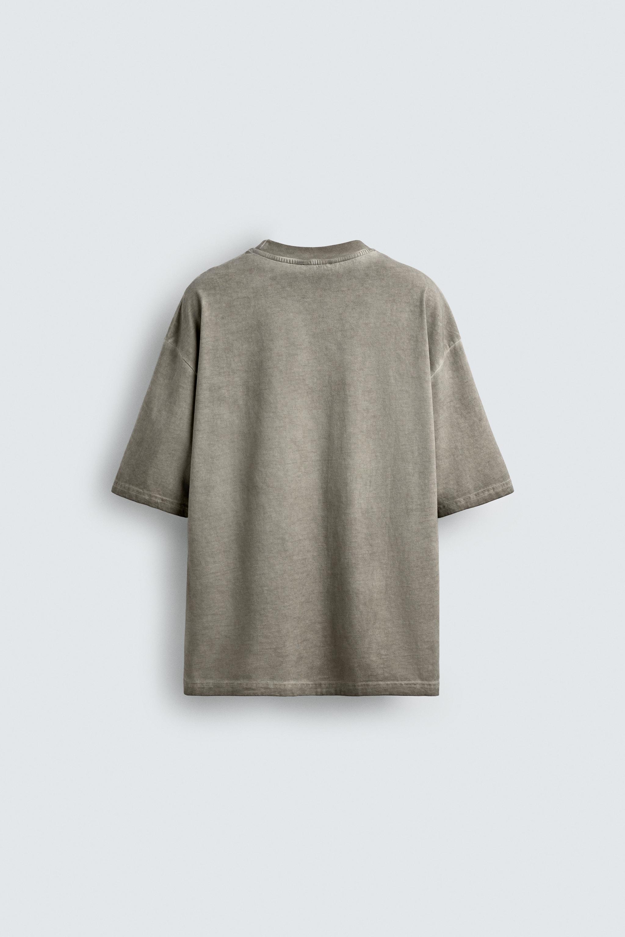 CONTRAST PRINT T-SHIRT - Light grey | ZARA New Zealand