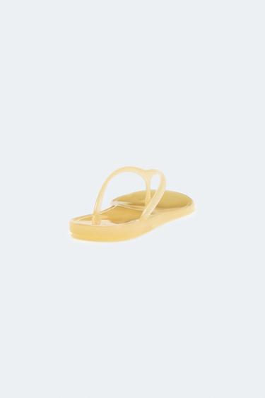 LIMITED EDITION JELLY FLAT SANDALS - Vanilla Yellow by Zara - Image 4