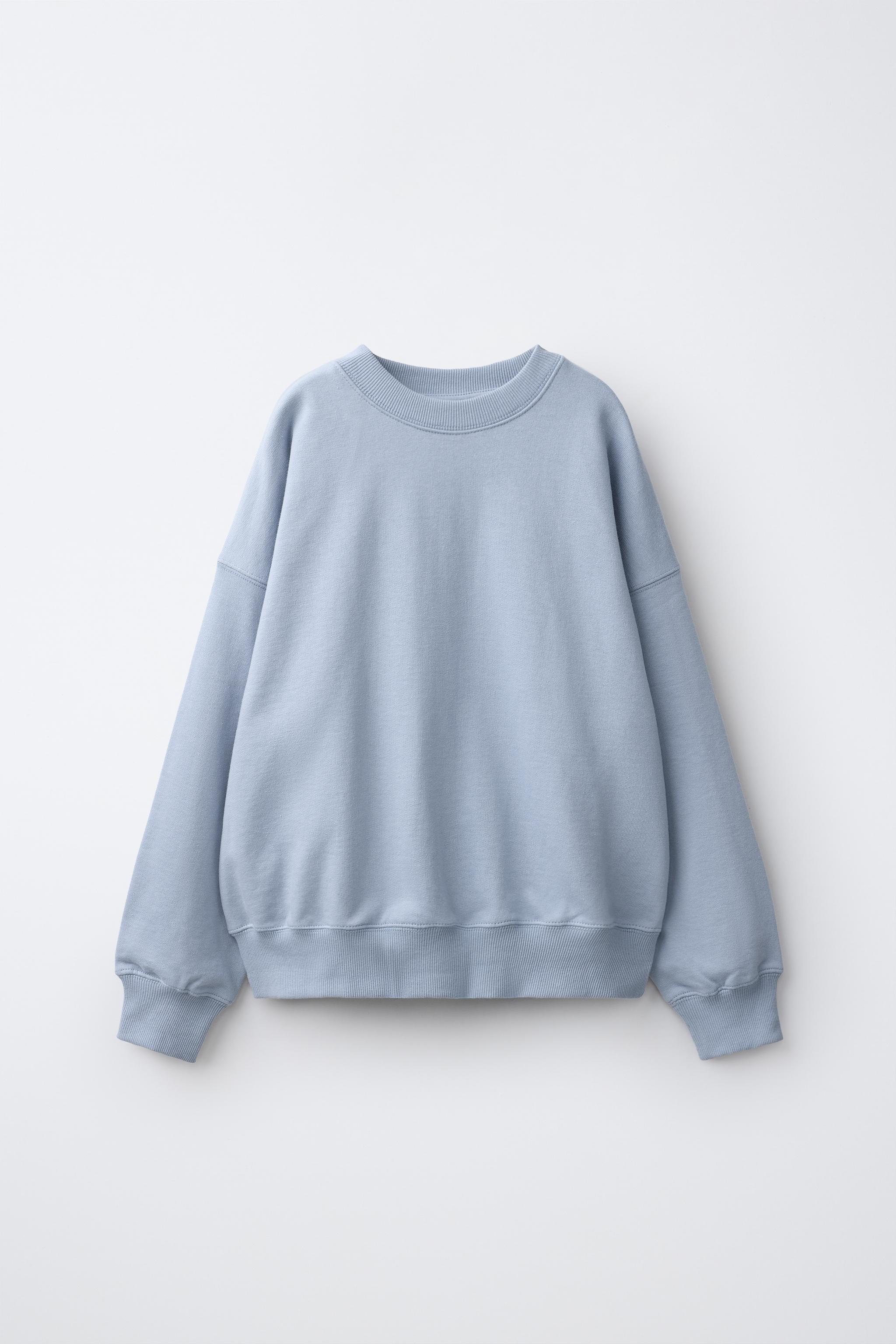 ゆ AĞIR KUMAŞ DÜZ SWEATSHIRT - Açık mavi | ZARA Türkiye / Turkey