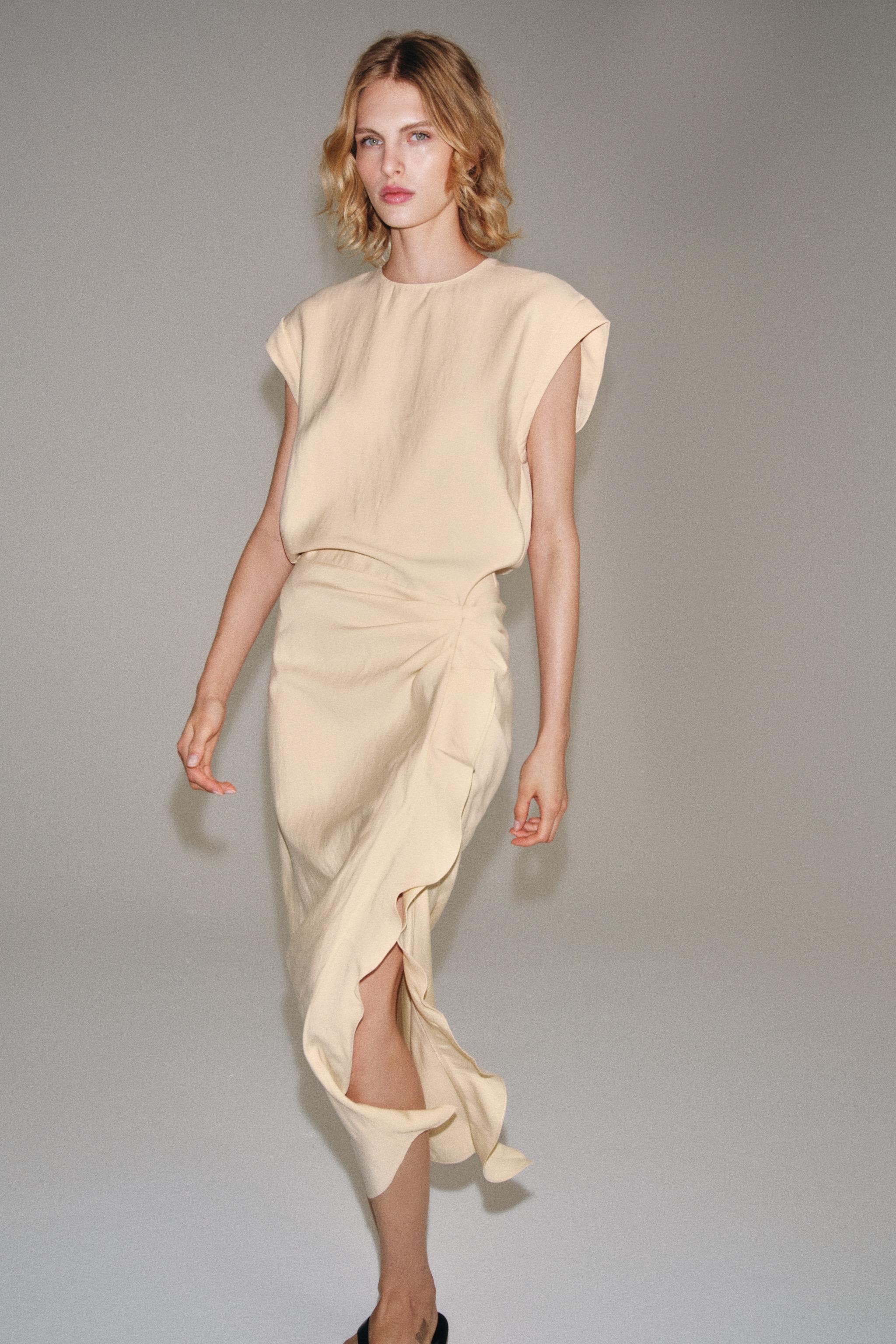 Zara ZW COLLECTION FIRFIRLI MİDİ ELBİSE görsel 6