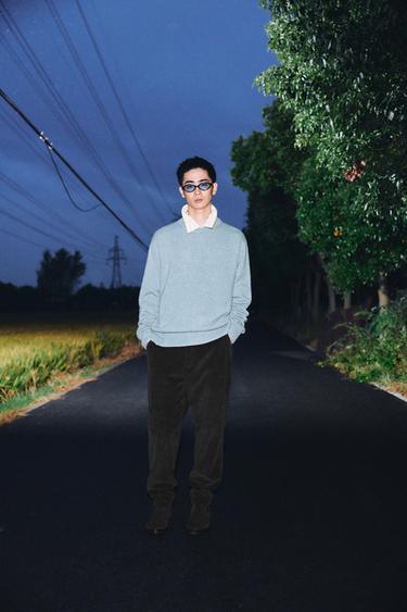 Zara 羅紋羊毛混紡針織衫 - 淡藍色