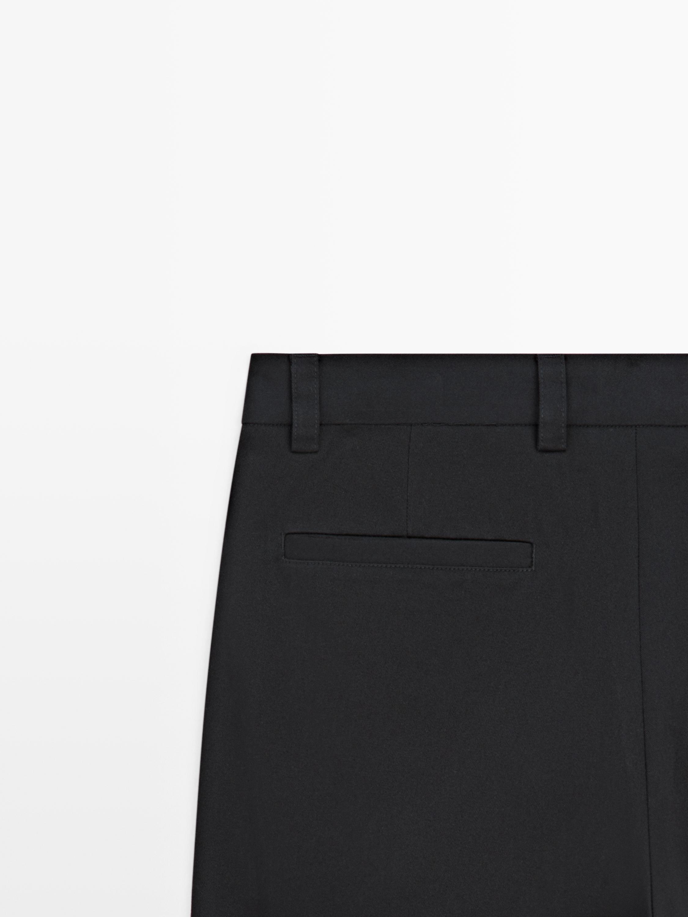 Cotton trousers with darts