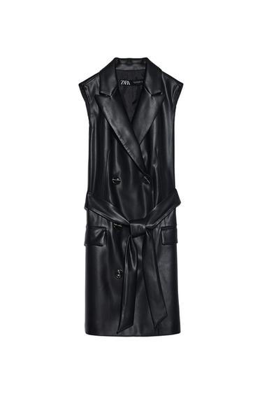 FAUX LEATHER WAISTCOAT