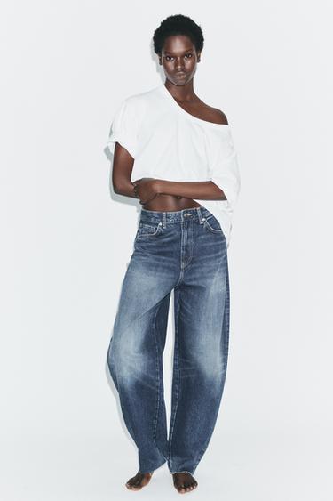 JEANS TRF BARREL TIRO ALTO - Marino de Zara