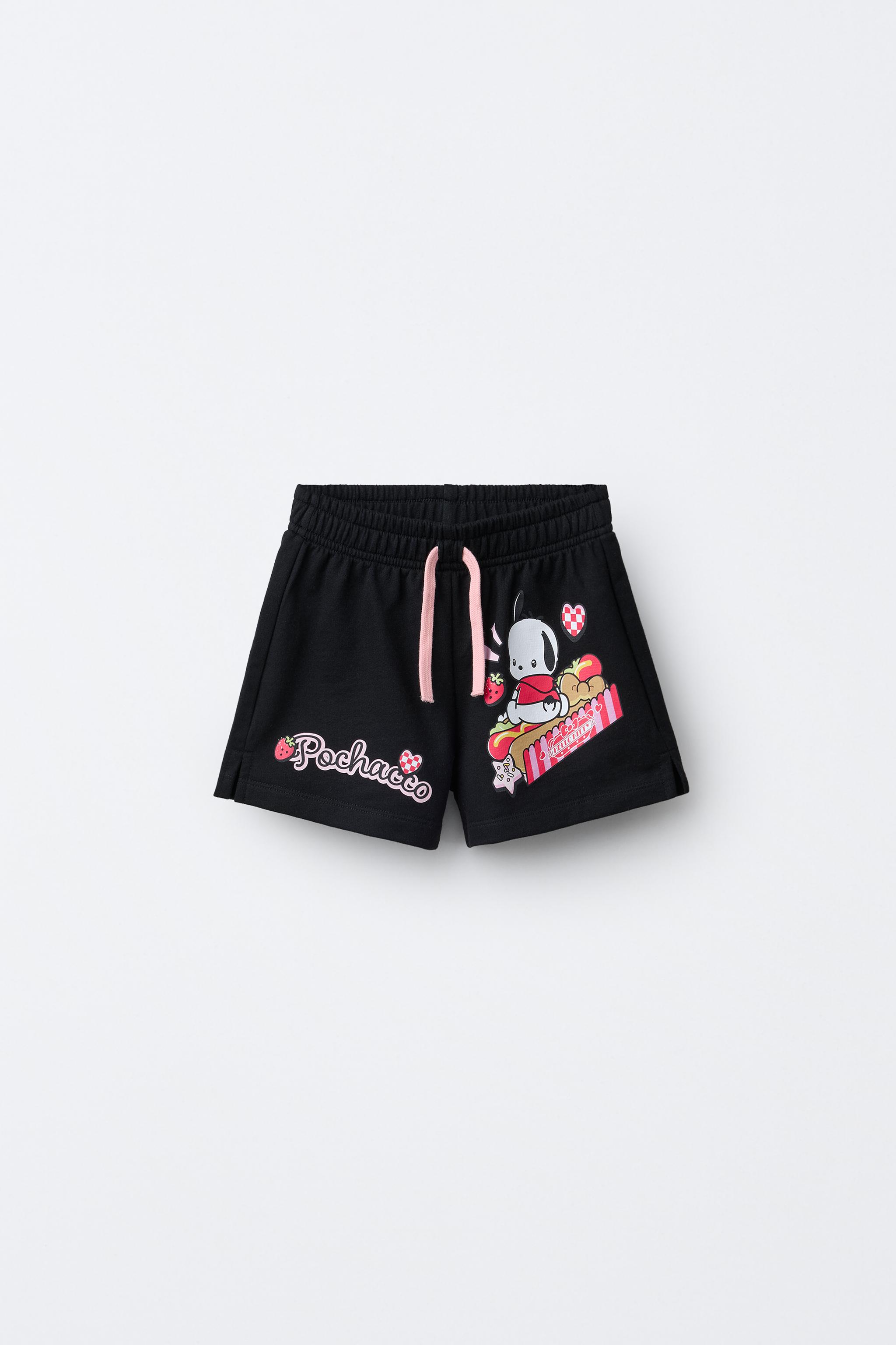POCHACCO © SANRIO PRINT SHORTS - Black | ZARA United States