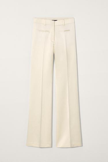 Zara LINEN FLARE PANTS KATE MOSS X ZARA - White / Pink
