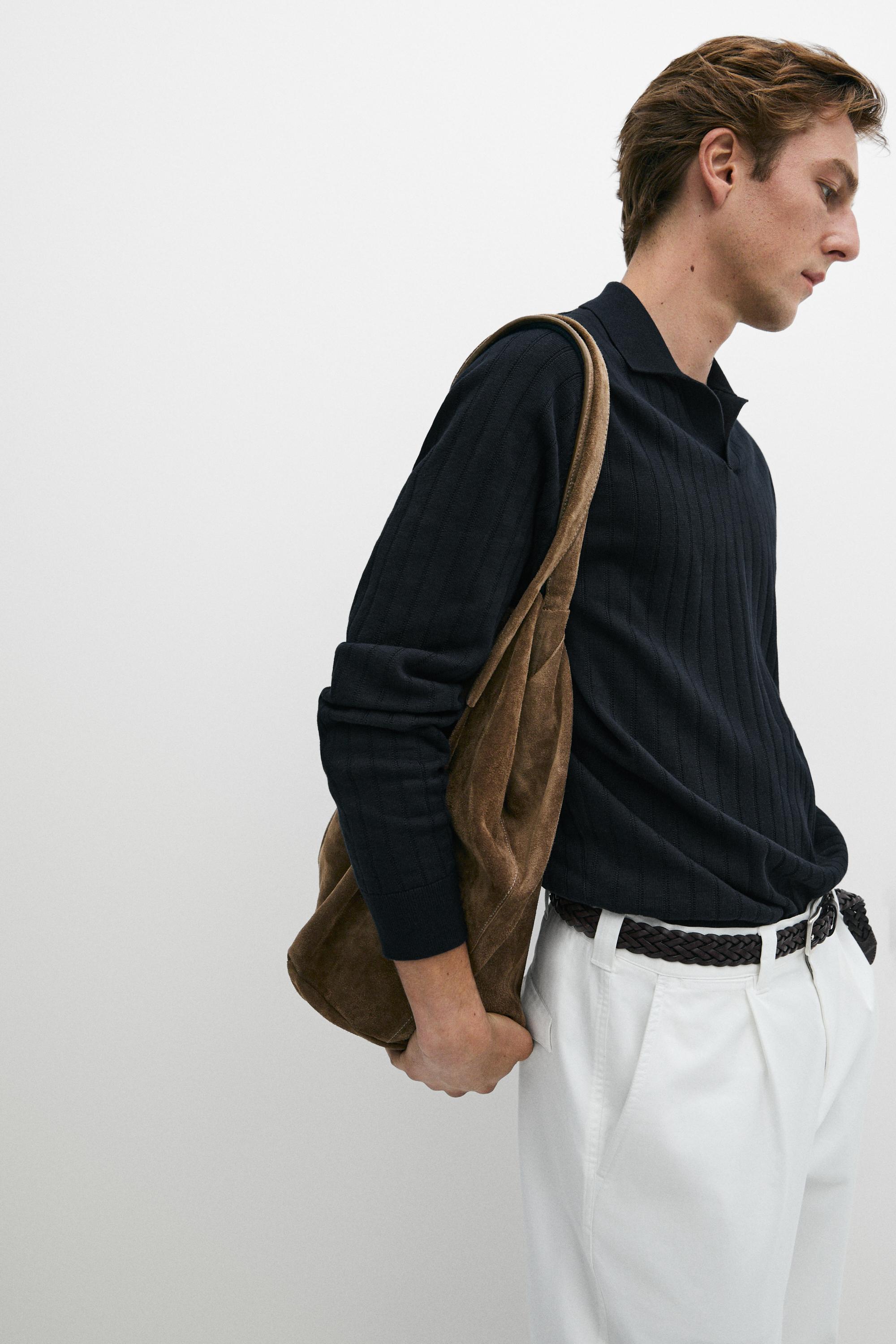 Pull en maille 100 % coton col polo