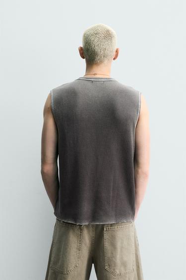 FADED KNIT TANK TOP - Brown by Zara - Image 2