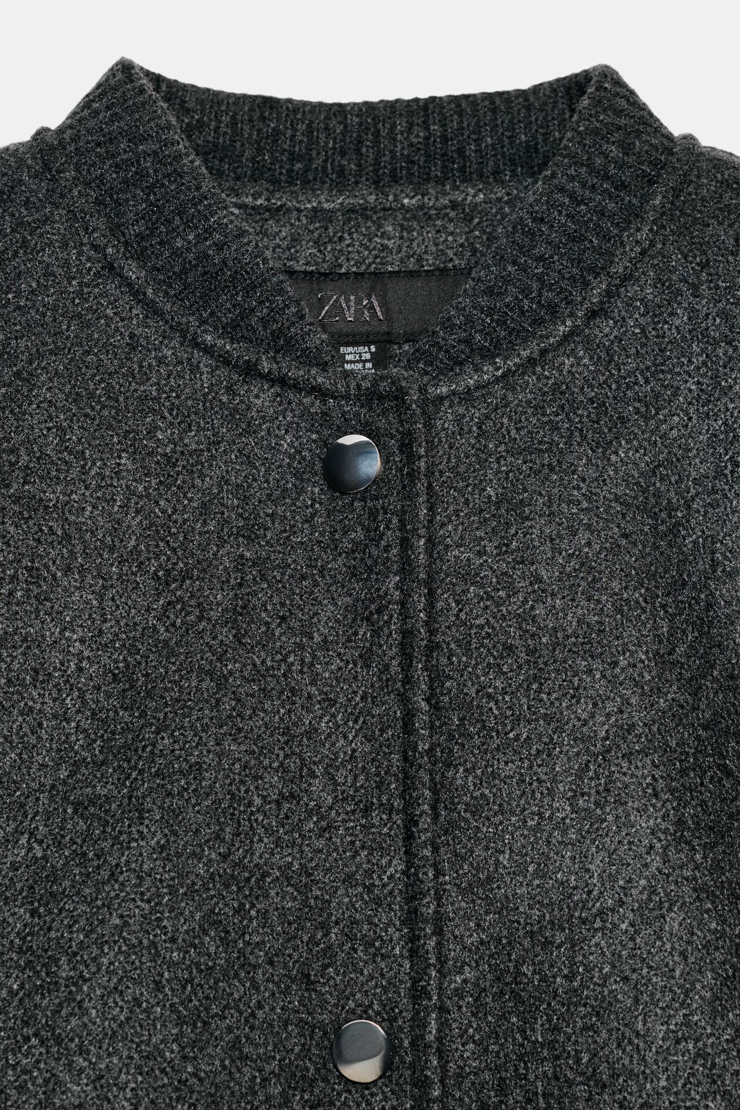 Женская куртка Zara Soft Bomber, цвет: Серый — фото 5