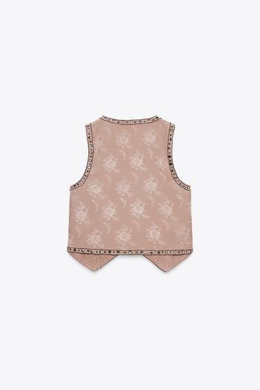 GILET FANTAISIE ZW COLLECTION - Rose poudré de Zara - Image 3