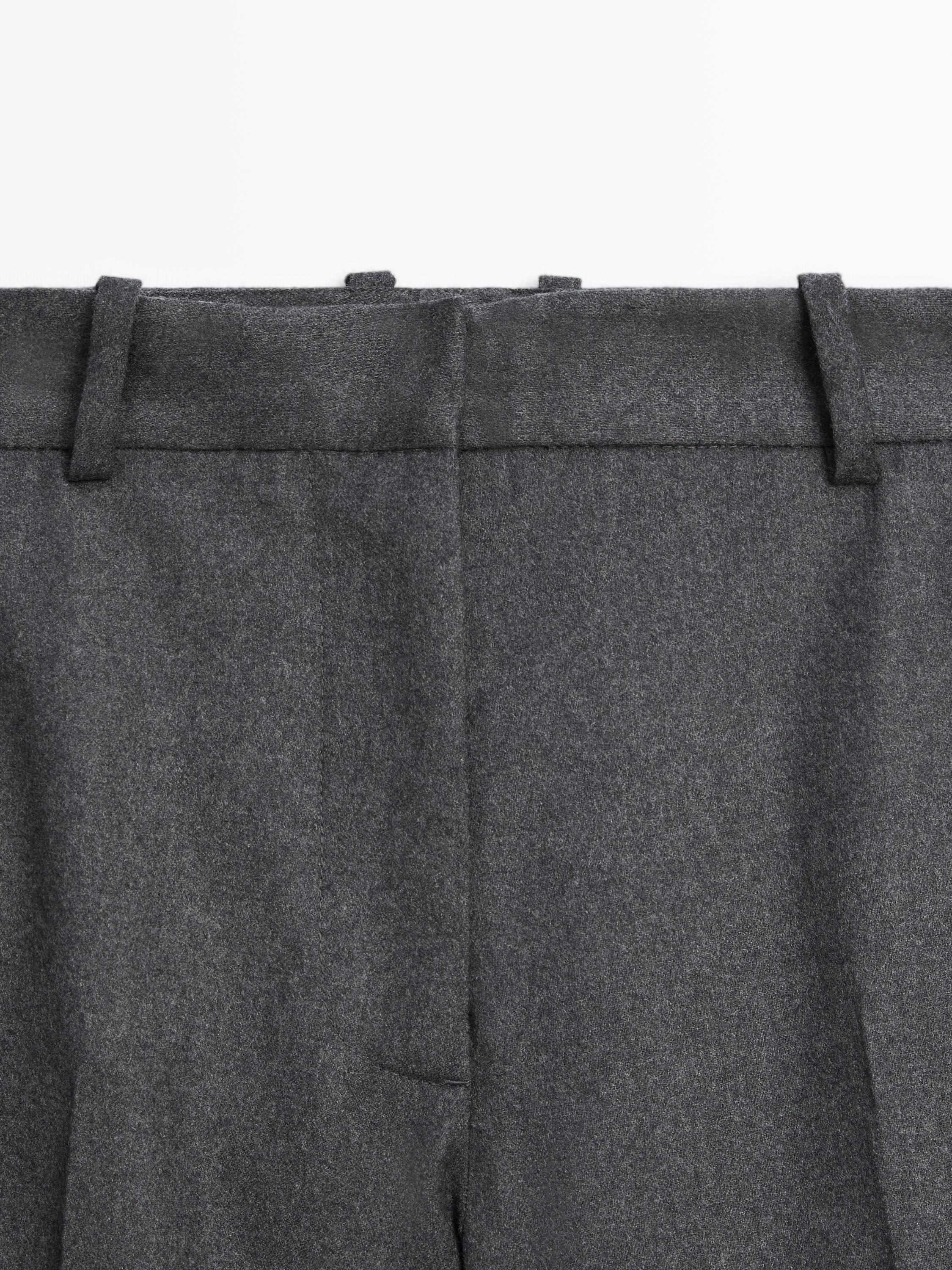 100% wool flannel suit trousers