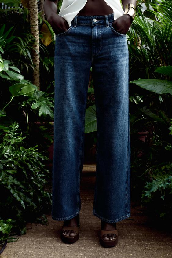 TRF WIDE LEG DOUBLE WAISTBAND JEANS  Breit geschnittene jeans, Tuch, Jeans
