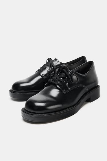Zara LACE-UP DERBY SHOES - Black