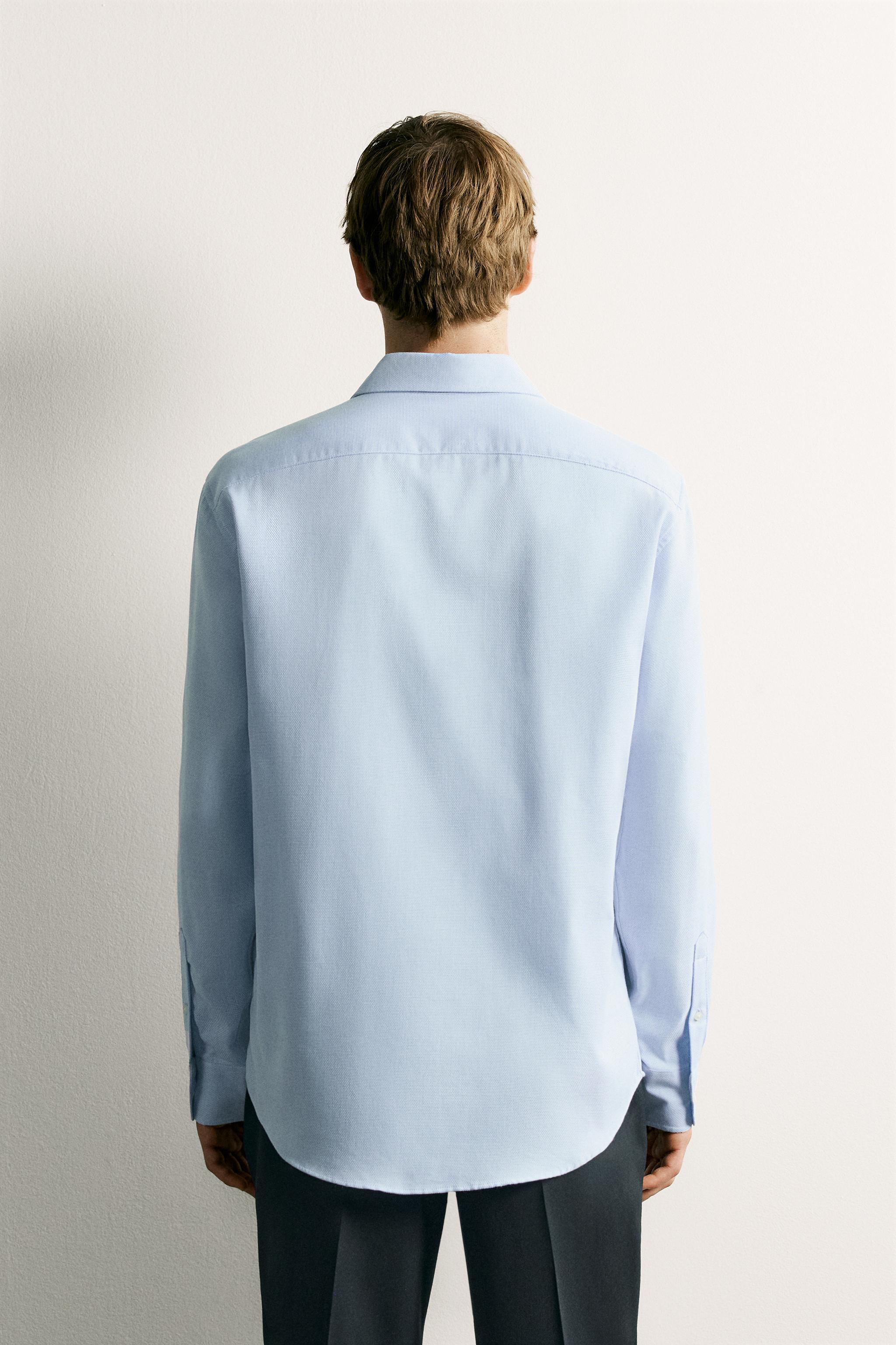 Мужские рубашки Zara EASY CARE TEXTURED SHIRT — фото 3
