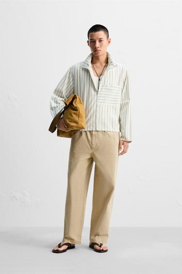 WASHED RELAXED FIT TROUSERS - Sand by Zara