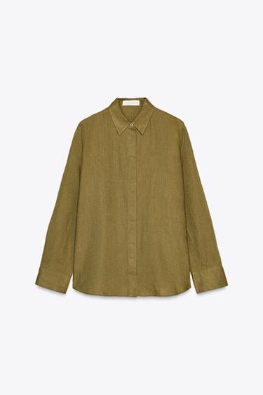 CAMISA LINO 100% ZW COLLECTION - Oliva de Zara
