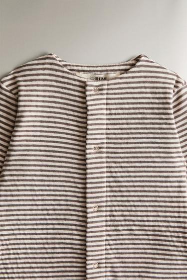 KIDS' STRIPED ROMPER - Chocolate brown by Zara - Image 3