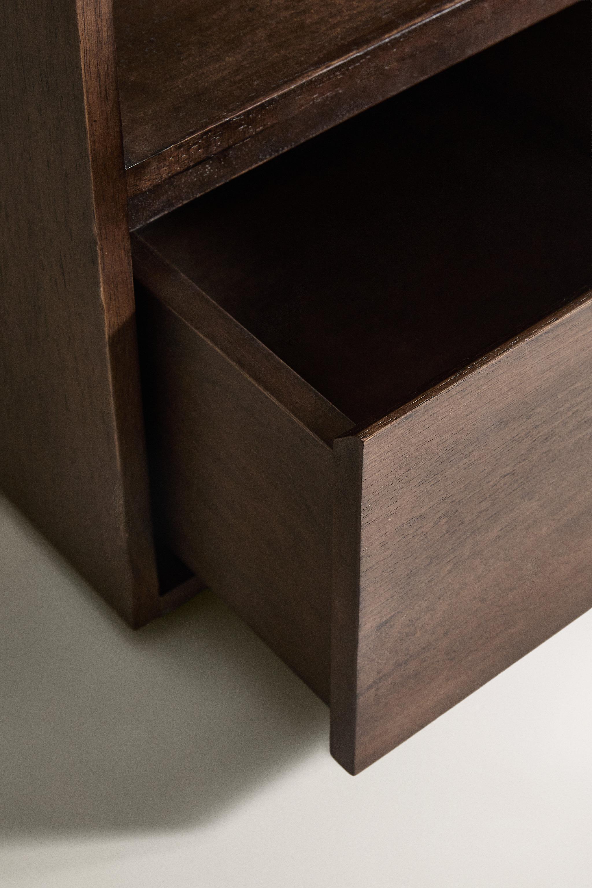 WOODEN BEDSIDE TABLE