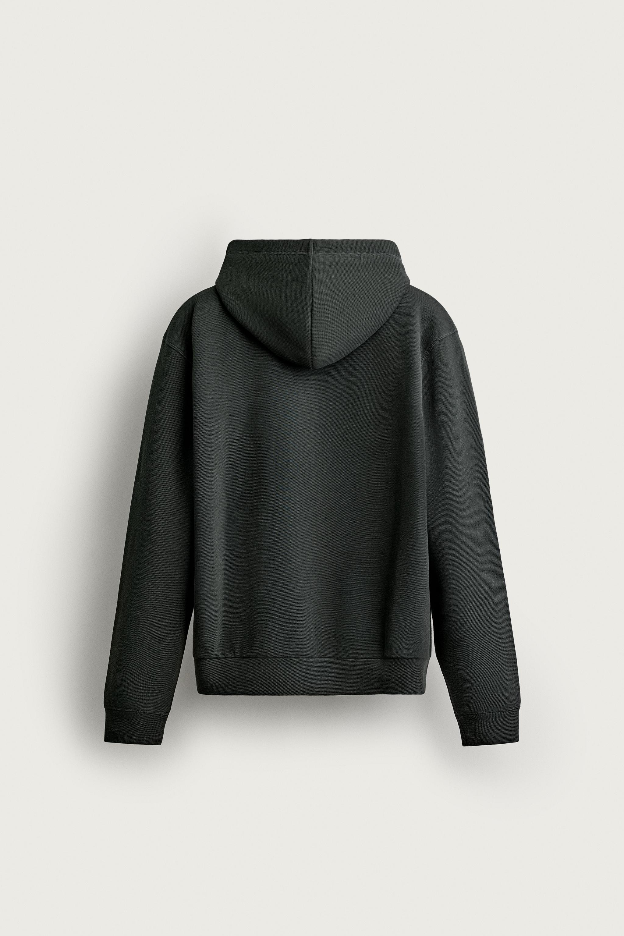 CONTRAST PIQUÉ HOODIE