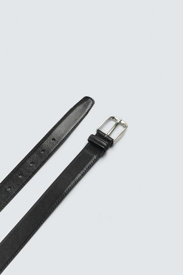 CEINTURE EN CUIR SURPIQUÉE - Noir de Zara - Image 3