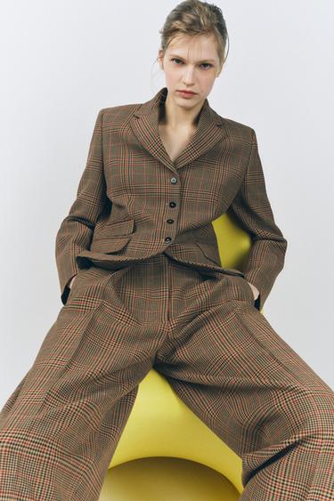 ZW COLLECTION CHECK BLAZER - Light brown by Zara - Image 3