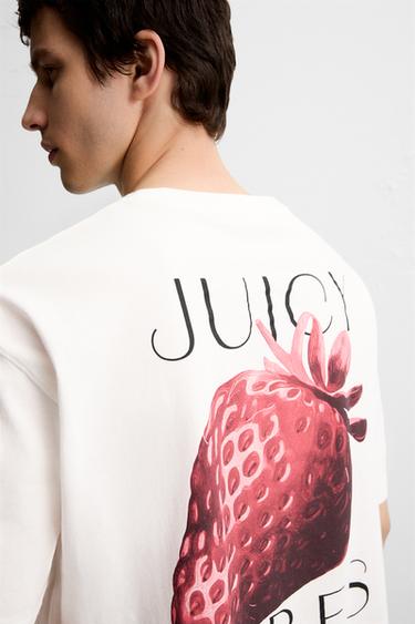 STRAWBERRY PRINT T-SHIRT - White by Zara - Image 5