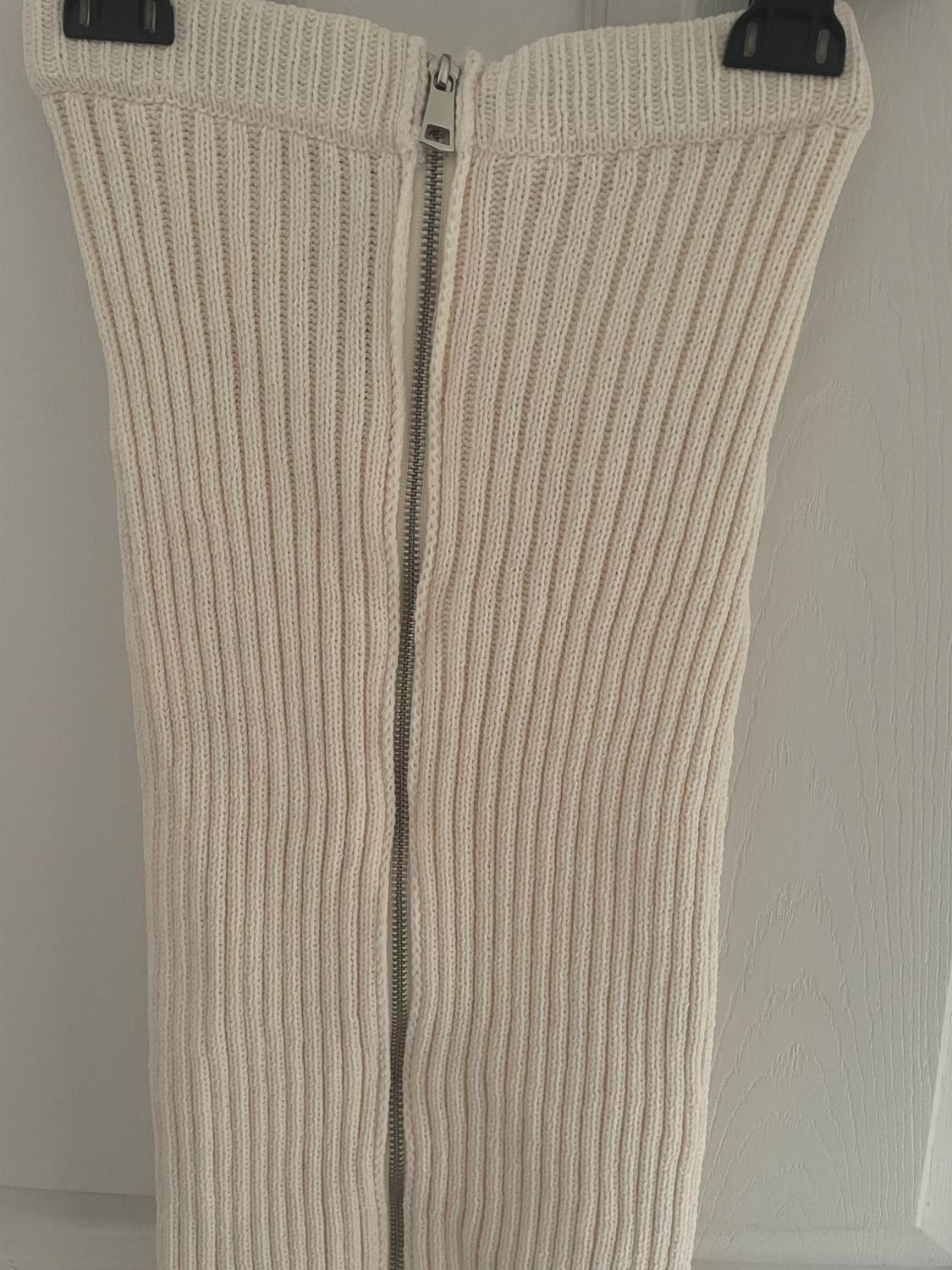 ZARA RIBBED IVORY/OFFWHITEMIDI SKIRT. - Image 3
