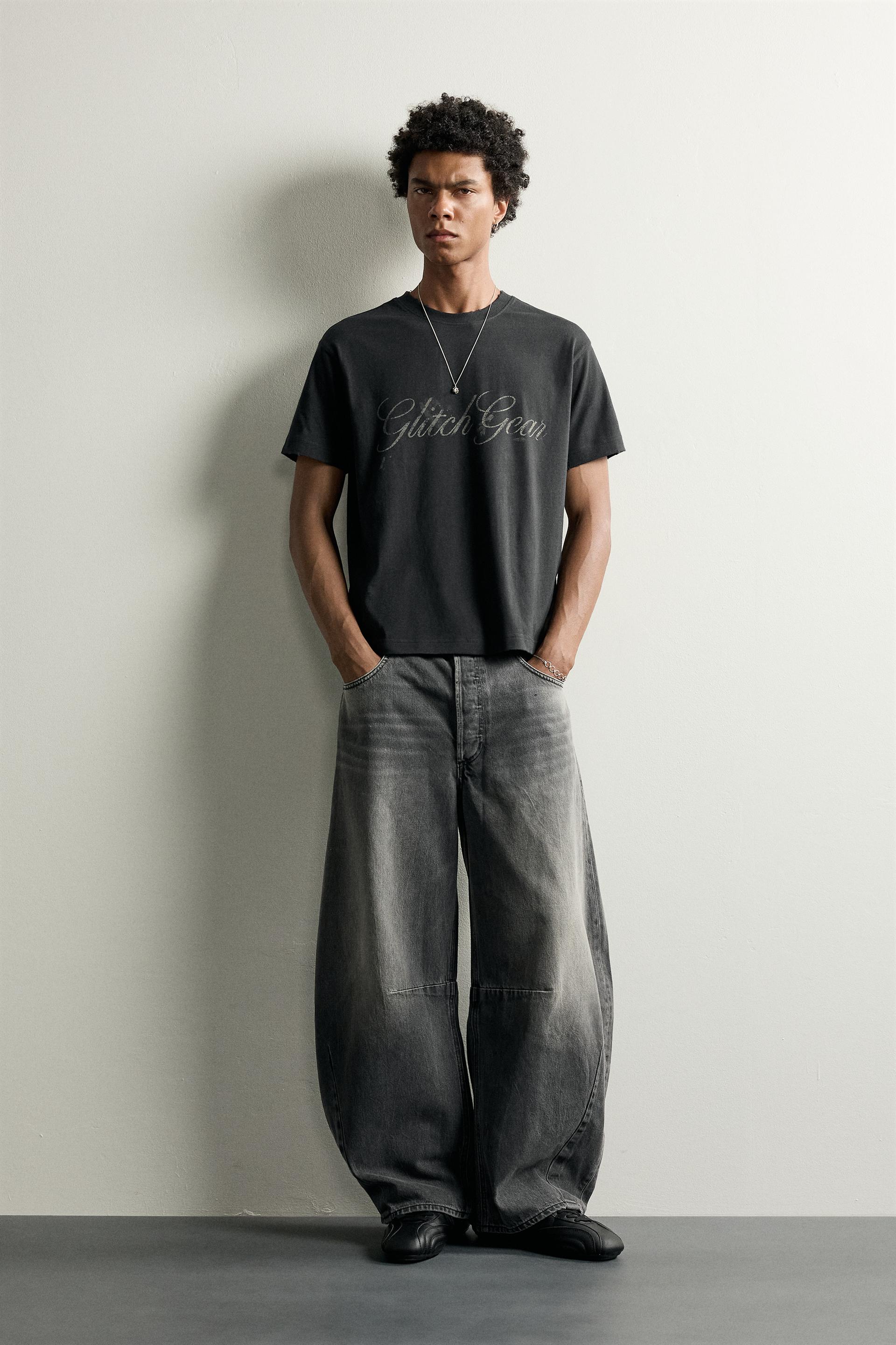 Washed Slogan Cropped Fit T-Shirt
