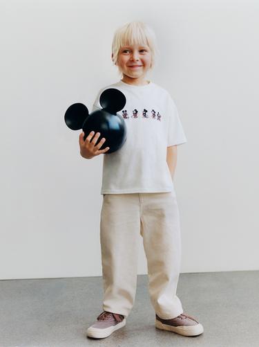 Zara MICKEY MOUSE © DISNEY EMBROIDERED T-SHIRT - White