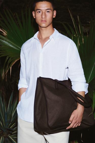 FABRIC TOTE BAG - Brown by Zara