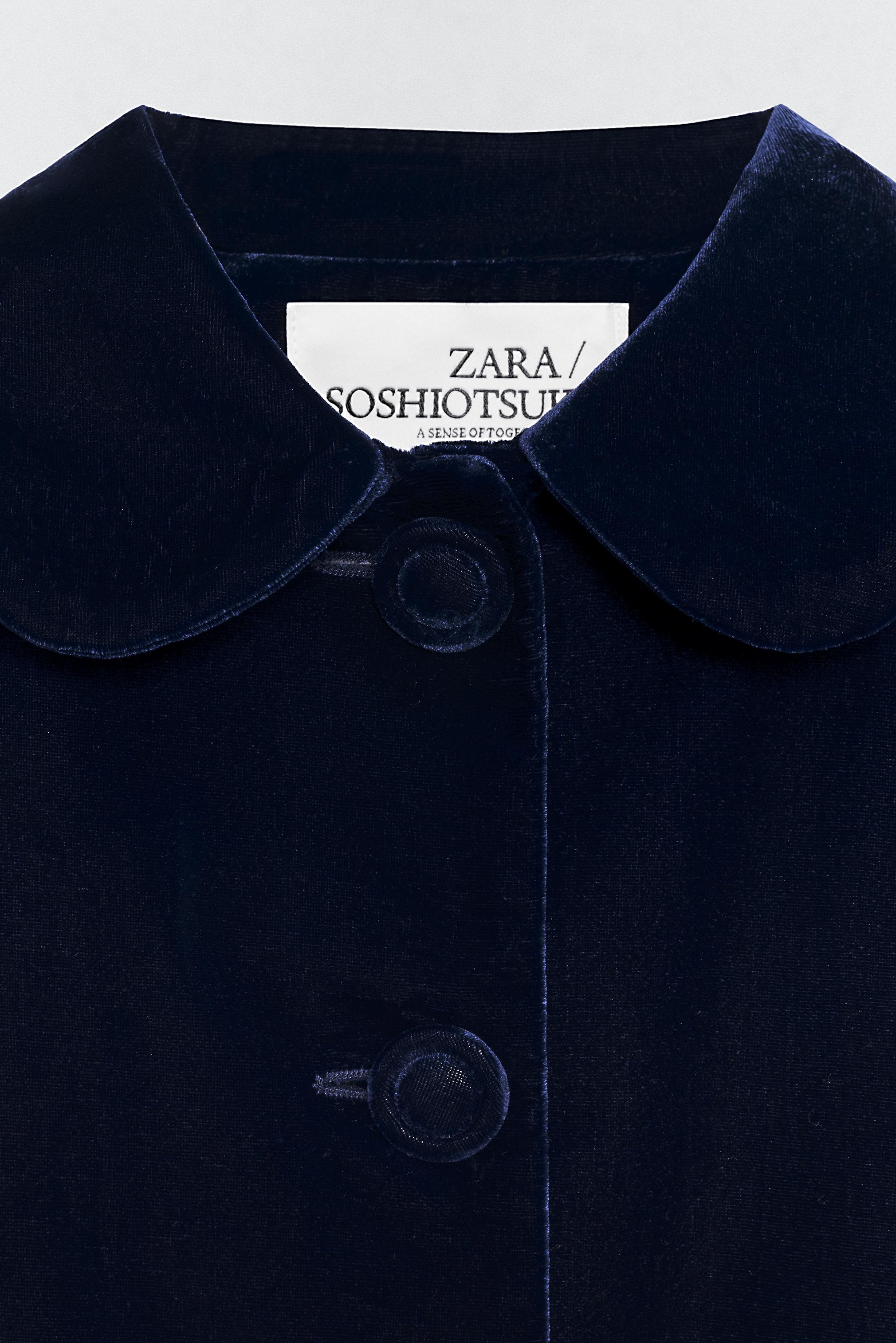 SOSHIOTSUKI x ZARA ベルベットジャケット - ダークネイビーブルー
