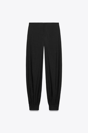 PANTALON BOUFFANT À POIGNETS ZW COLLECTION - Noir de Zara - Image 4