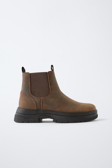BOTÍN CHELSEA PIEL - Marrón de Zara