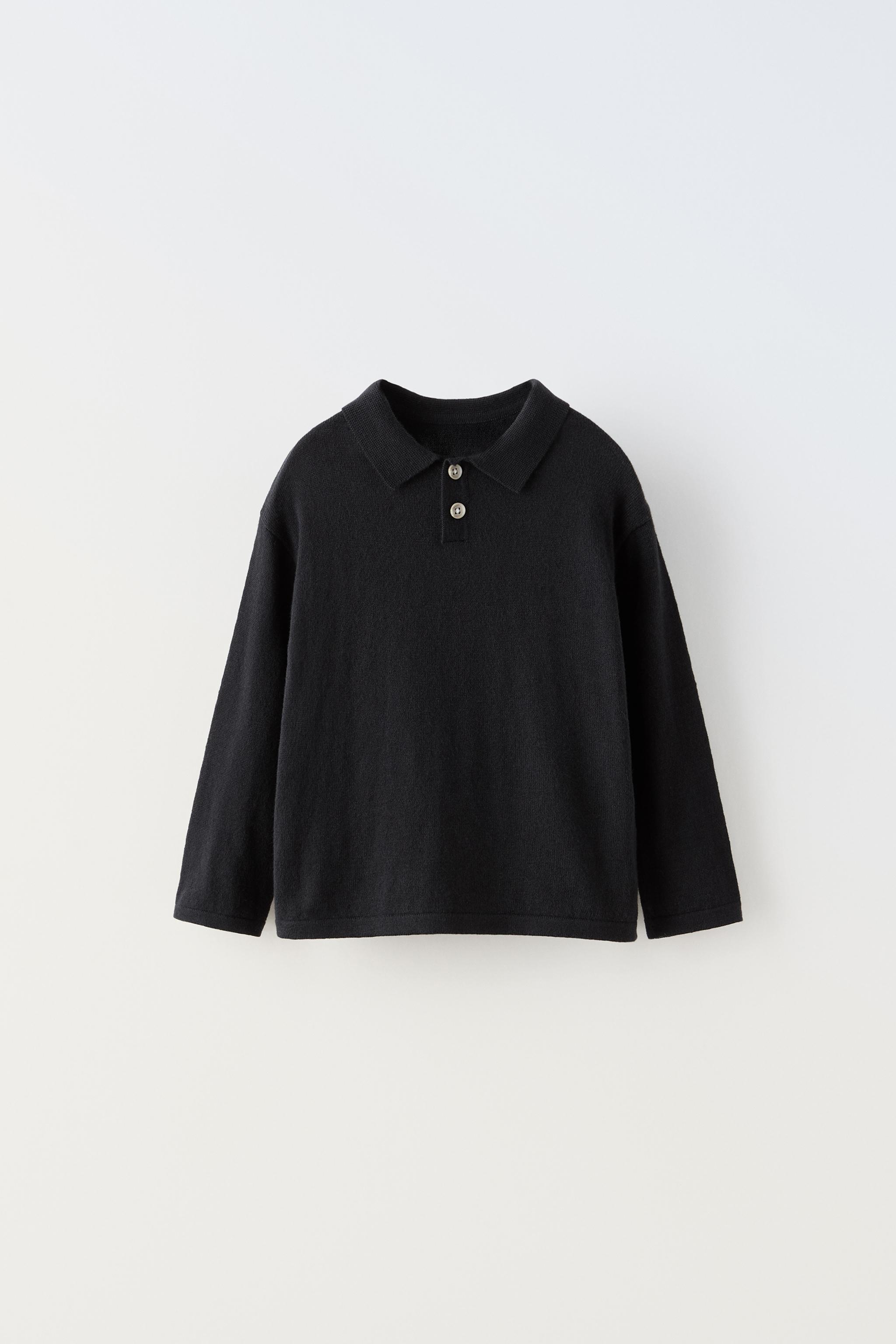 Zara Basic Peter Pan Collar Shirt Black Kids