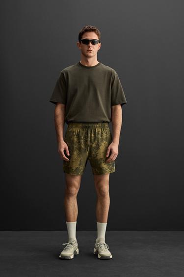Zara COTTON BLEND T-SHIRT - GREEN - Image 0