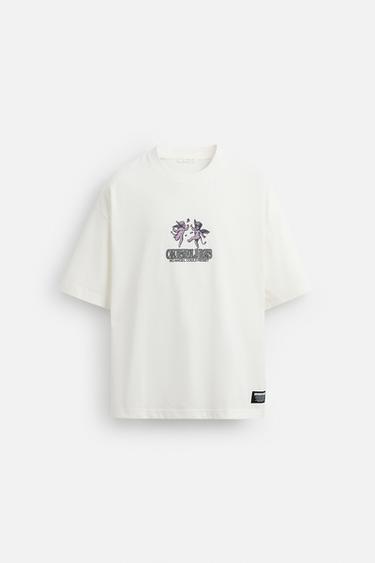 CONTRAST PRINT T-SHIRT - Oyster-white by Zara