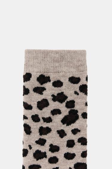 ANIMAL PRINT JACQUARD SOCKS - Leopard by Zara - Image 1