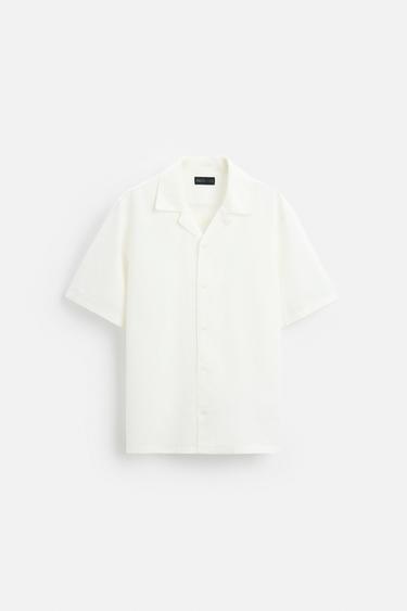 CAMISA LYOCELL - ALGODÓN - Blanco roto de Zara - Imagen 0