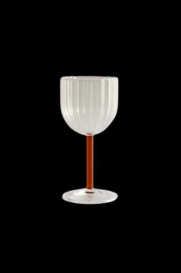 WEINGLAS BOROSILIKATGLAS FARBIGER STIEL - Rot von Zara