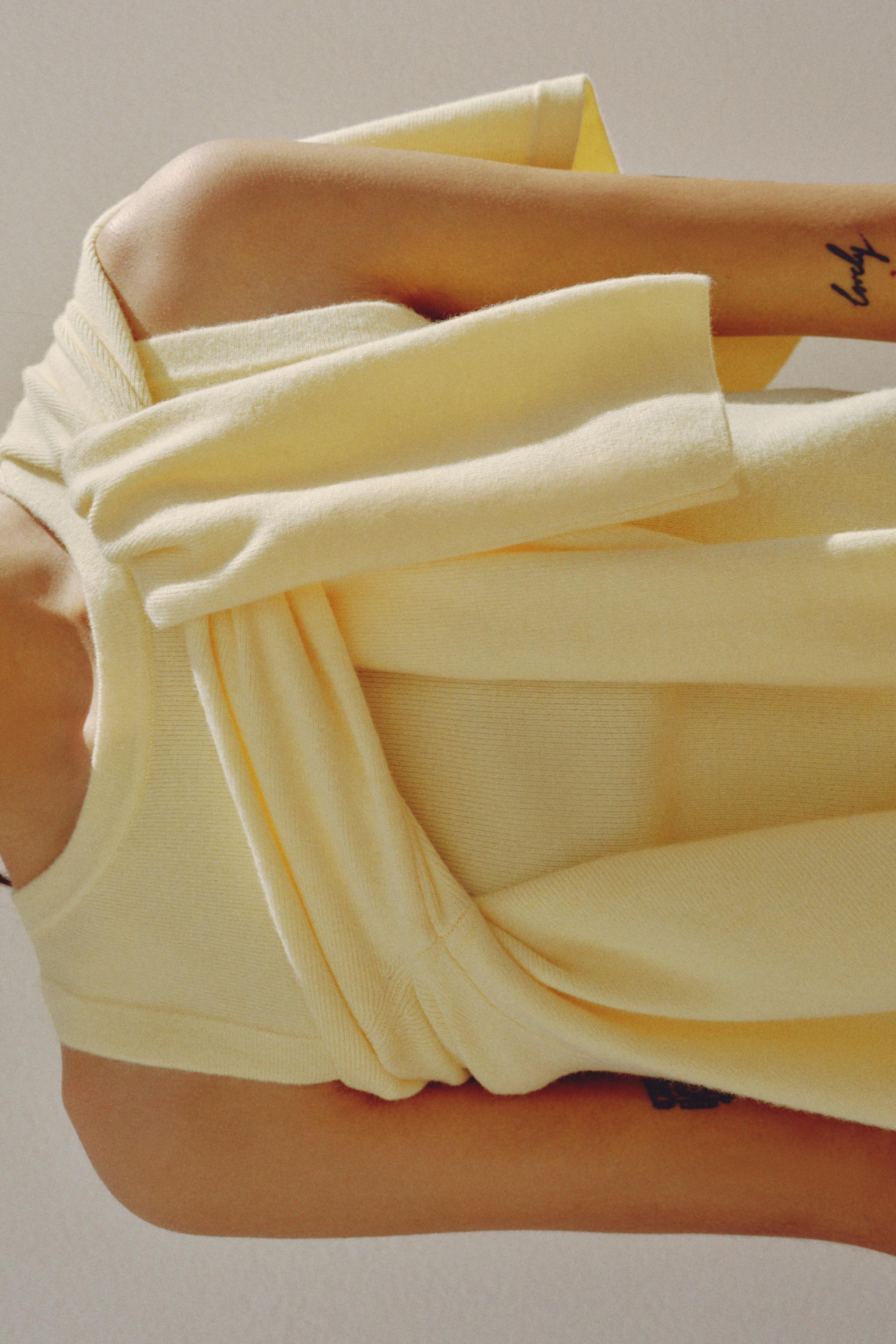 PLAIN KNIT TOP - Yellow | ZARA United States PLAIN KNIT TOP - Yellow | ZARA United States