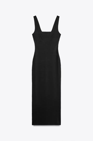VESTITO MIDI MISTO POLIAMMIDE - Nero di Zara - Immagine 0